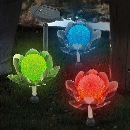 3er set led solar lotus